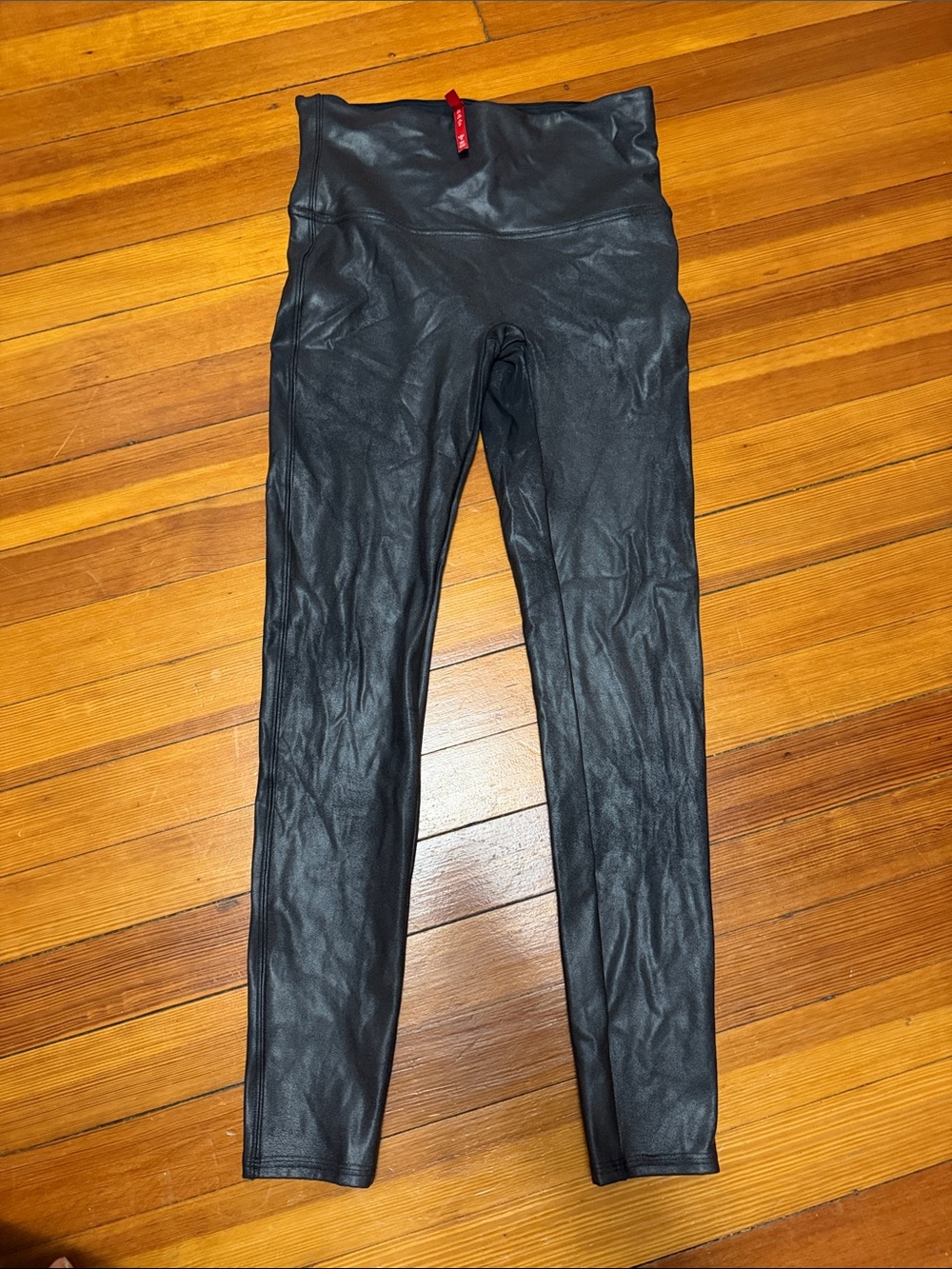 SPANX Black High-Rise Faux-Leather Leggings